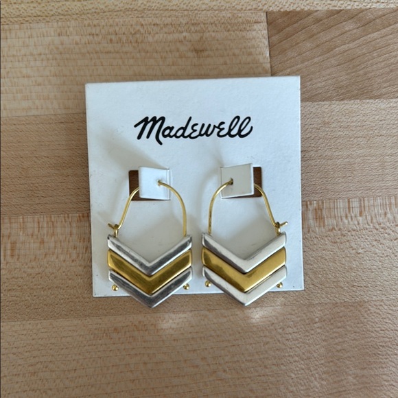 Madewell Gold and Silver Chevron Earrings - Picture 1 of 2
